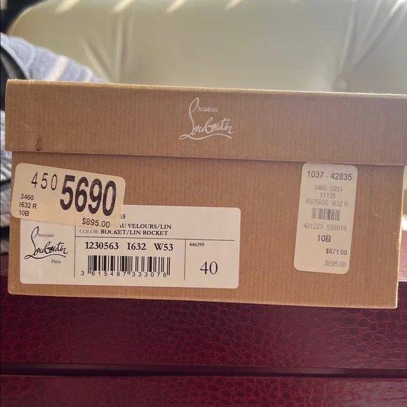 Christian Louboutin Gray Suede and Red Heels, Size 40 (10B) - Picture 14 of 15